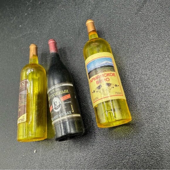 Miniature Dollhouse 3 Wine Bottle Decor - Picture 3 of 16